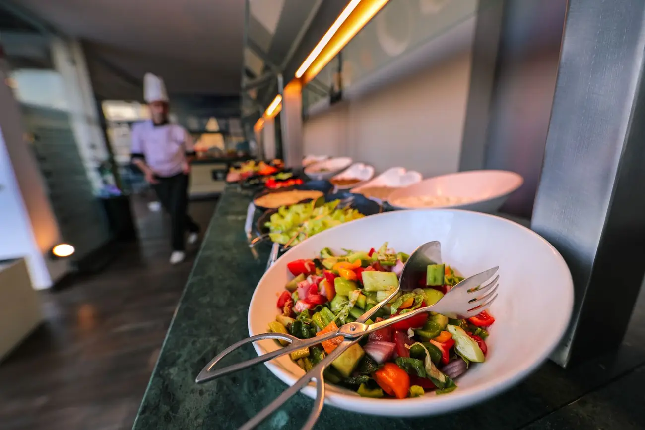 Fresh colourful salad on a buffet table