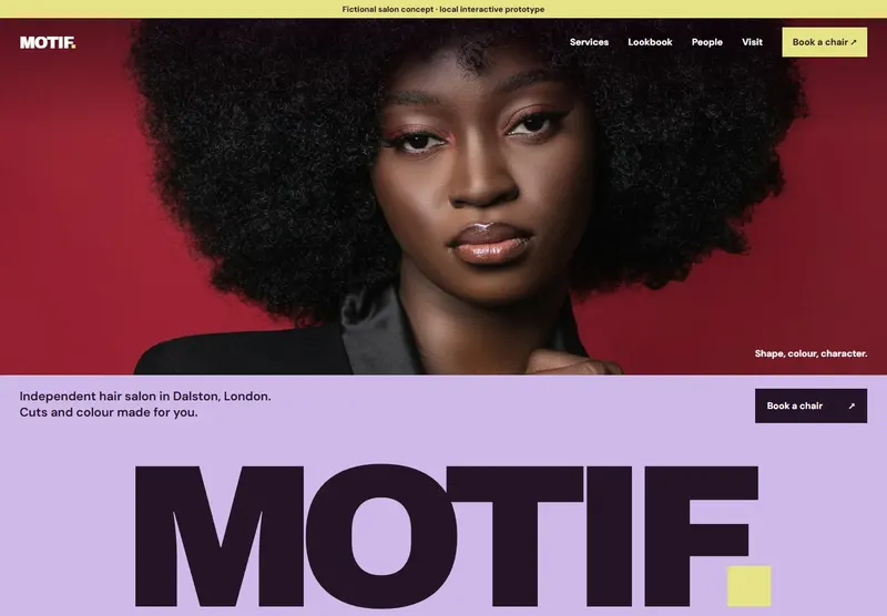 MOTIF hair salons website concept