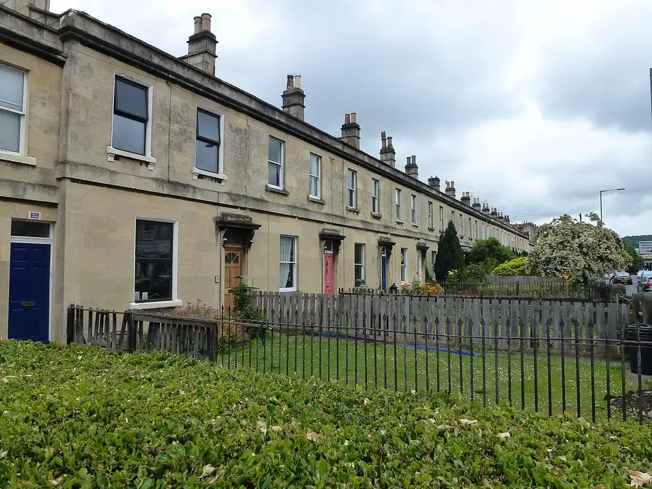 Terraced homes on Lower Bristol Road in Bath